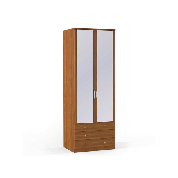 Шкаф платяной 2-х дверный с ящиками и зеркалами Концепт
