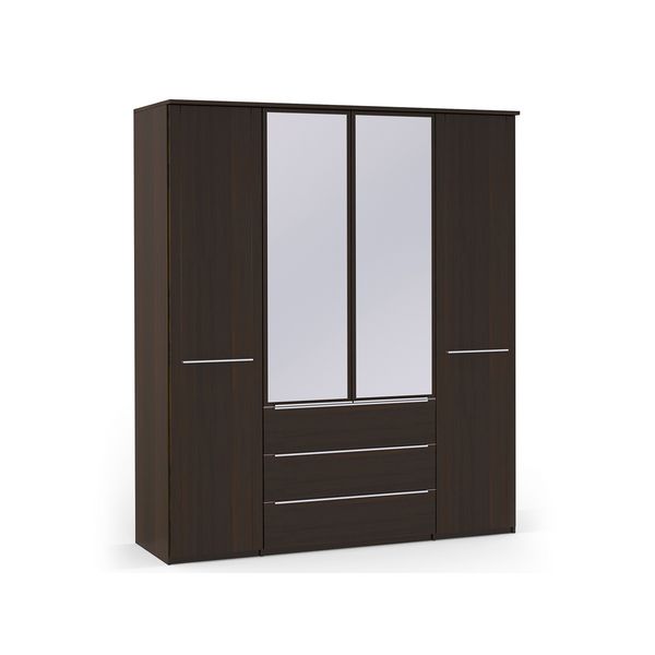 Шкаф платяной 4-х дверный с ящиками и зеркалами Uno